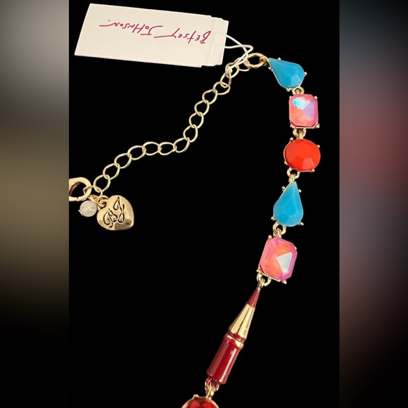 New BETSEY Johnson Back To School Collar Necklace Pencil & Mixed Stone - Picture 10 of 16